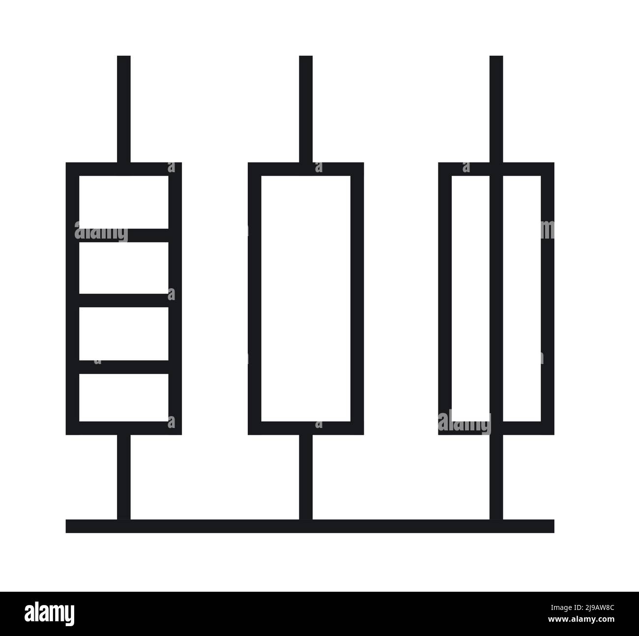 Composant radio. Circuit électronique de la radio. Désignation symbolique. Isolé sur fond blanc. Vecteur. Illustration de Vecteur