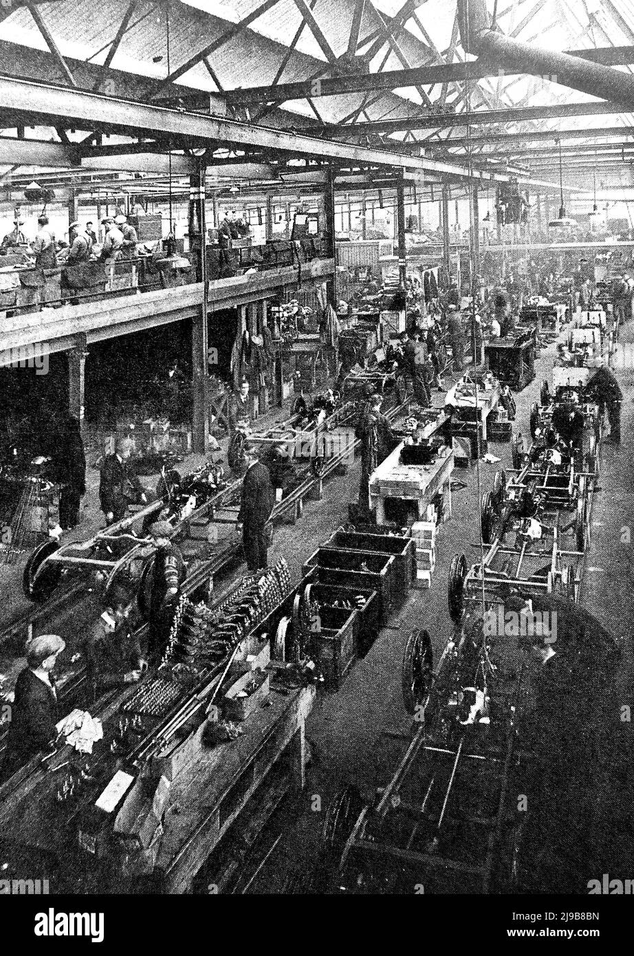 Une image ancienne de la chaîne de production de Morris Motors en Angleterre Banque D'Images