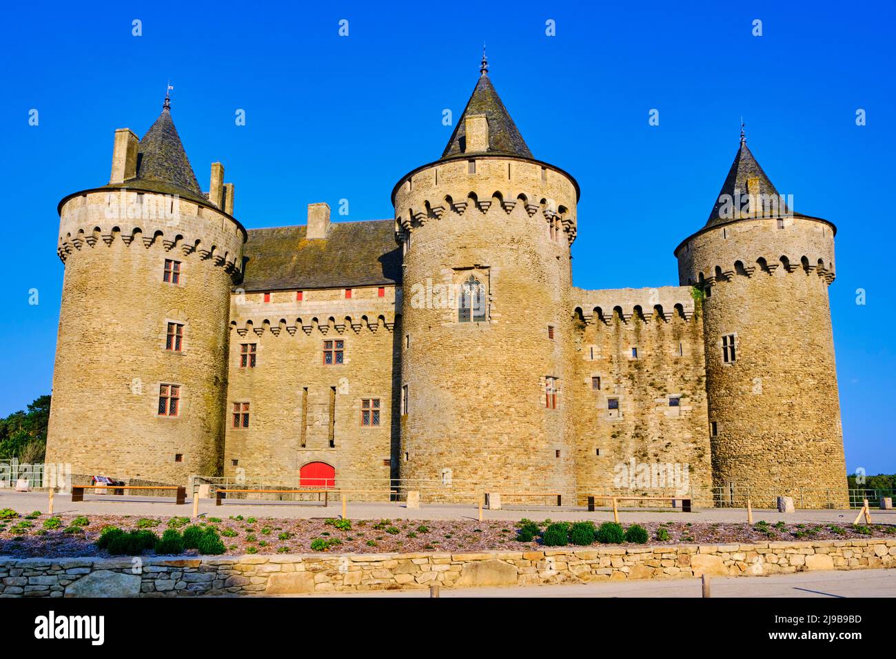 France, Morbihan, Golfe du Morbihan, péninsule de Rhuys, Sarzeau, Le château médiéval de Suscinio, résidence des Ducs de Bretagne Banque D'Images