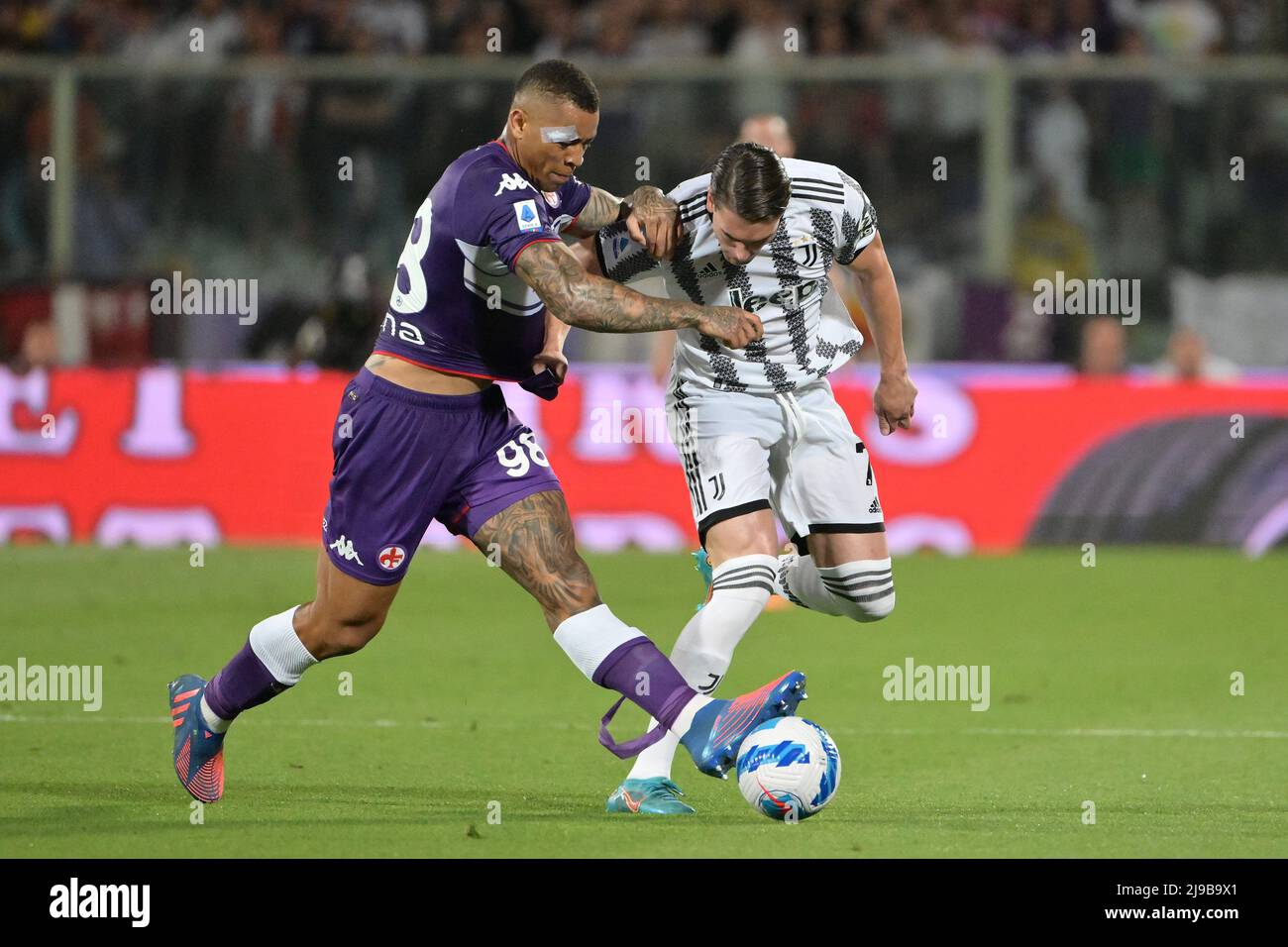 Foto Alfredo Falcone / LaPresse21/05/2022 Firenze, ItaliaSport CalcioFiorentina-Juventus - Campionato di Calcio Serie A 2021/2022 - Stadio Artemio Franchi di FirenzeNella foto: dusan vlahovigoric photo Alfredo Falcone / LaPresse21/05/2022 Florence, ItalySport Ficerentina-Fiorentina - Championnat d'Italie de football de la juvento - championnat d'Italie de flora - artemi - lahovádica - championnat d'Italie de football de la flora - 2021/2022 Banque D'Images