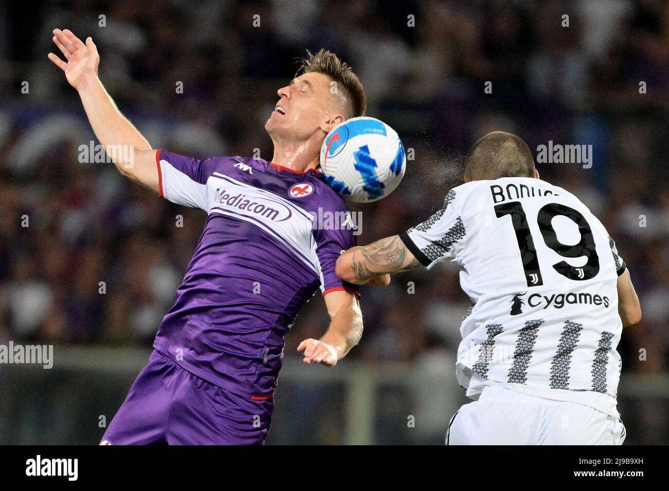 Foto Alfredo Falcone / LaPresse21/05/2022 Firenze, ItaliaSport CalcioFiorentina-Juventus - Campionato di Calcio Serie A 2021/2022 - Stadio Artemio Franchi di FirenzeNella foto: leonardo bonucci piatekphoto Alfredo Falcone / LaPresse21/05/2022 Florence, ItalySport Soccerentina-Fiorentina - championnat d'Italie de football de Florence - stade de Florence - championnat d'Italie de Florence - football de la Franchi de Florence - championnat d'Italie de Florence - football de Florence 2021/2022 leonardo bonucci piatek Banque D'Images
