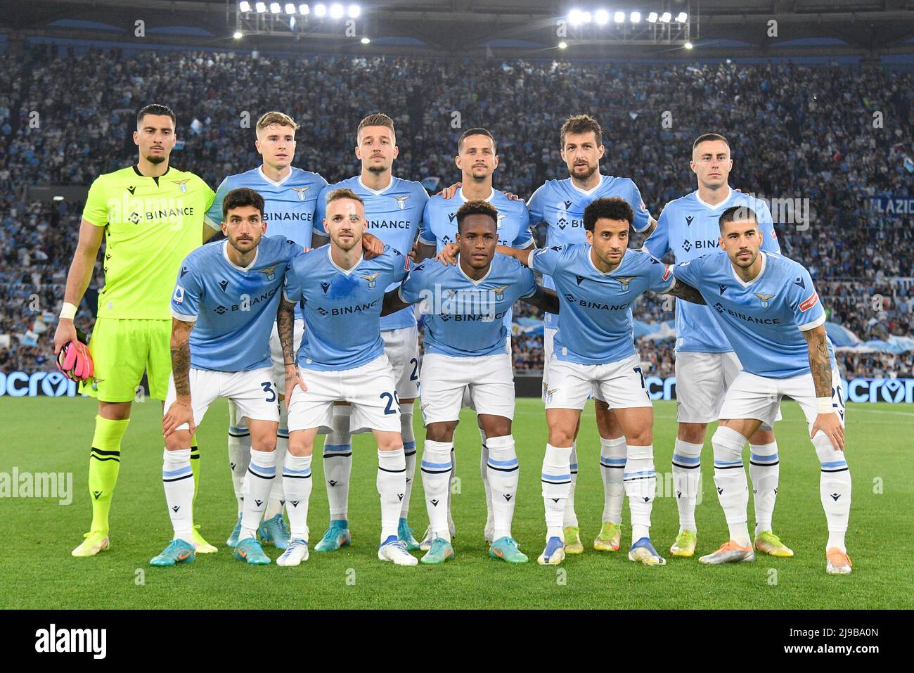 Foto Fabrizio Corradetti / LaPresse21 Maggio 2022 Roma, Italia sport calcio SS Lazio vs Hellas Verona - Campionato di calcio série A TIM 2021/2022 - Stadio Olimpico. Nella foto: Formazione Lazio 21st mai 2022 Rome, Italie sport football SS Lazio vs Hellas Verona - Italien football Championship League A TIM 2021/2022 - Olimpico stade dans le pic: Lazio équipe Banque D'Images