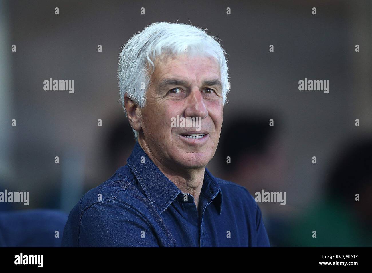 Foto Spada/Lapresse 21 maggio 2022 - Bergame , Italia Sport, Calcio Atalanta vs Empoli - Campionato italiano di calcio Serie A TIM 2021/2022 - Stadio Gewiss Nella foto: GIAN Piero Gasperini (Atalanta BC); Photo Spada/Lapresse Mai 21 , 2022 - Bergame ,Italie Sport, Soccer Atalanta vs Empoli - Italien Serie A football Championship 2021/2022 - Gewiss Stadium dans la photo: GIAN Piero Gasperini (Atalanta BC); Banque D'Images