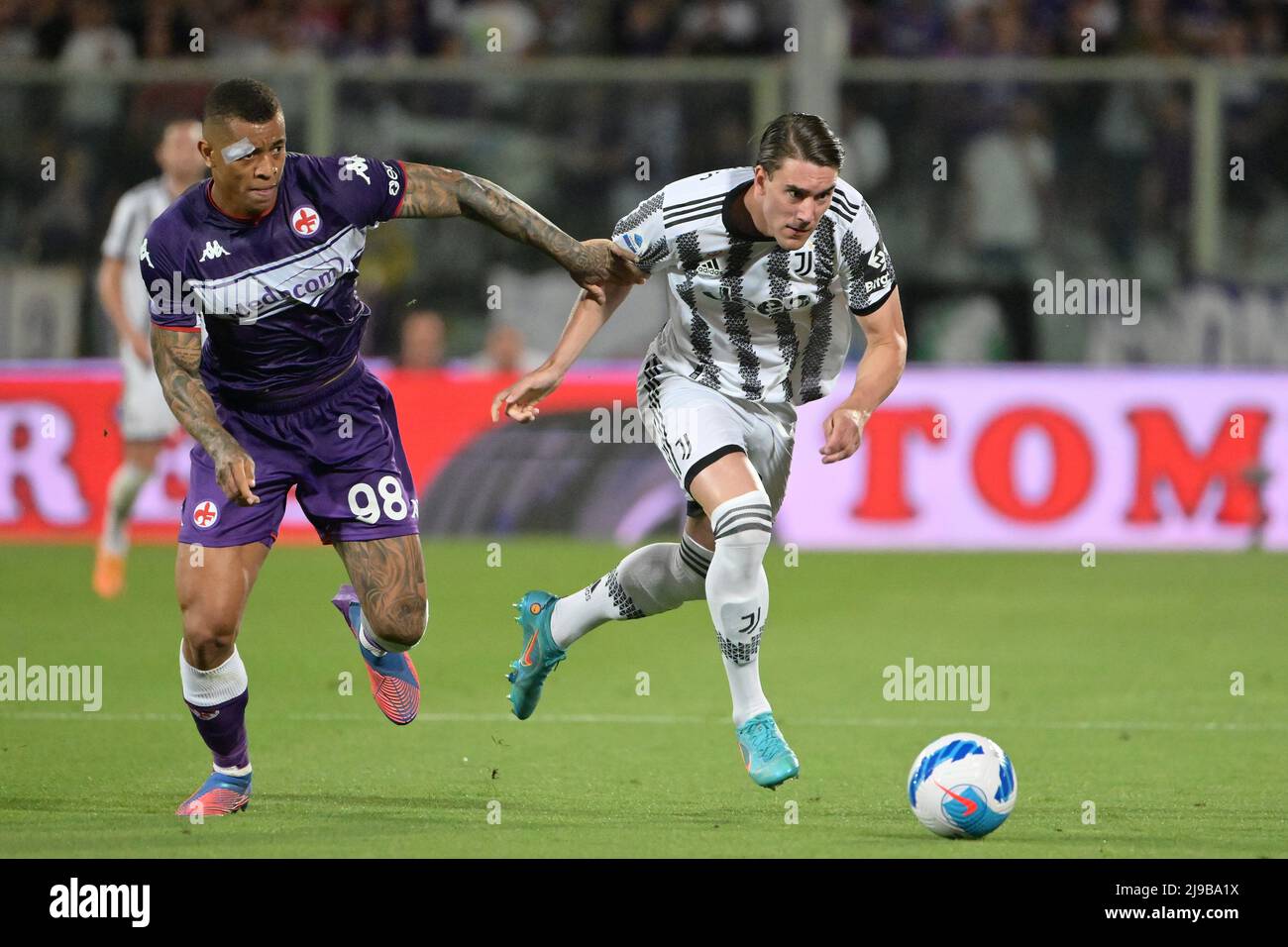 Foto Alfredo Falcone / LaPresse21/05/2022 Firenze, ItaliaSport CalcioFiorentina-Juventus - Campionato di Calcio Serie A 2021/2022 - Stadio Artemio Franchi di FirenzeNella foto: dusan vlahovigoric photo Alfredo Falcone / LaPresse21/05/2022 Florence, ItalySport Ficerentina-Fiorentina - Championnat d'Italie de football de la juvento - championnat d'Italie de flora - artemi - lahovádica - championnat d'Italie de football de la flora - 2021/2022 Banque D'Images