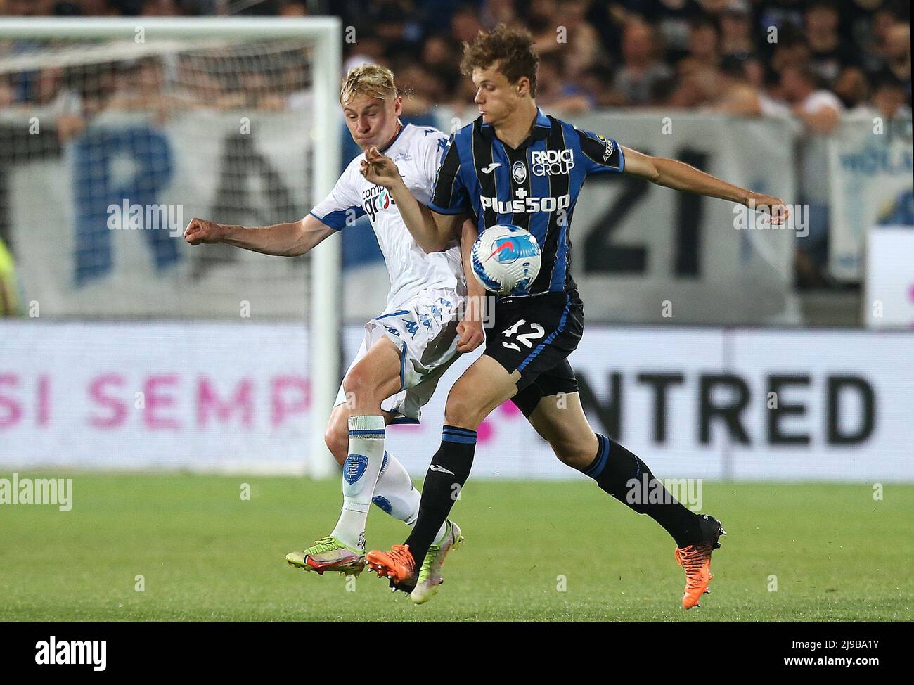 Foto Spada/Lapresse 21 maggio 2022 - Bergame , Italia Sport, Calcio Atalanta vs Empoli - Campionato italiano di calcio Serie A TIM 2021/2022 - Stadio Gewiss Nella foto: Giorgio Scalvini (Atalanta BC); Photo Spada/Lapresse Mai 21 , 2022 - Bergame ,Italie Sport, Soccer Atalanta vs Empoli - Italien Serie A football Championship 2021/2022 - Gewiss Stadium dans la photo: Giorgio Scalvini (Atalanta BC); Banque D'Images