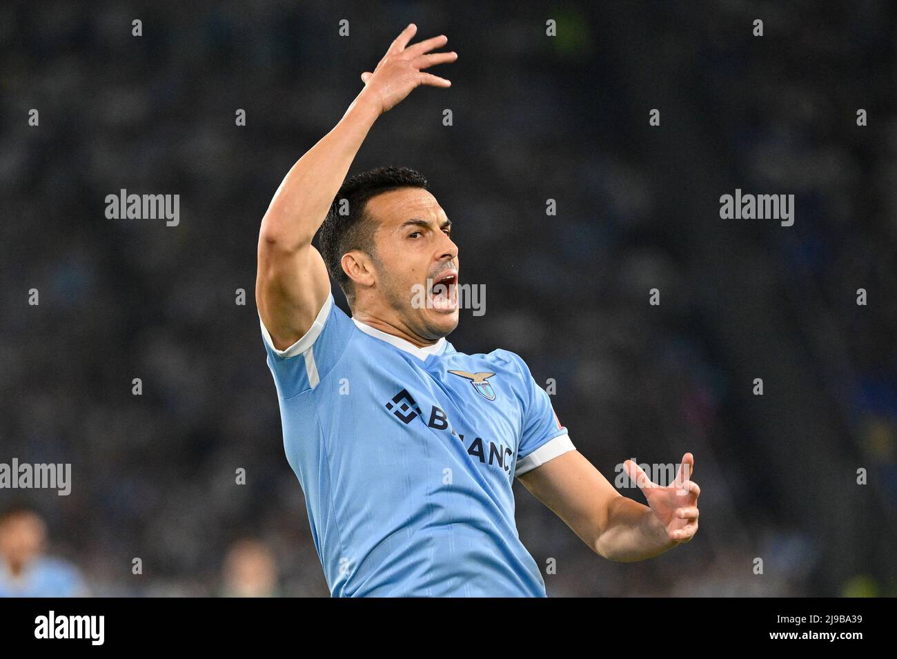 Foto Fabrizio Corradetti / LaPresse21 Maggio 2022 Roma, Italia sport calcio SS Lazio vs Hellas Verona - Campionato di calcio série A TIM 2021/2022 - Stadio Olimpico. Nella foto: Pedro (SS Lazio) 21st mai 2022 Rome, Italie football sport SS Lazio vs Hellas Verona - Championnat italien de football Ligue A TIM 2021/2022 - Stade Olimpico dans le pic: Pedro (SS Lazio) Banque D'Images