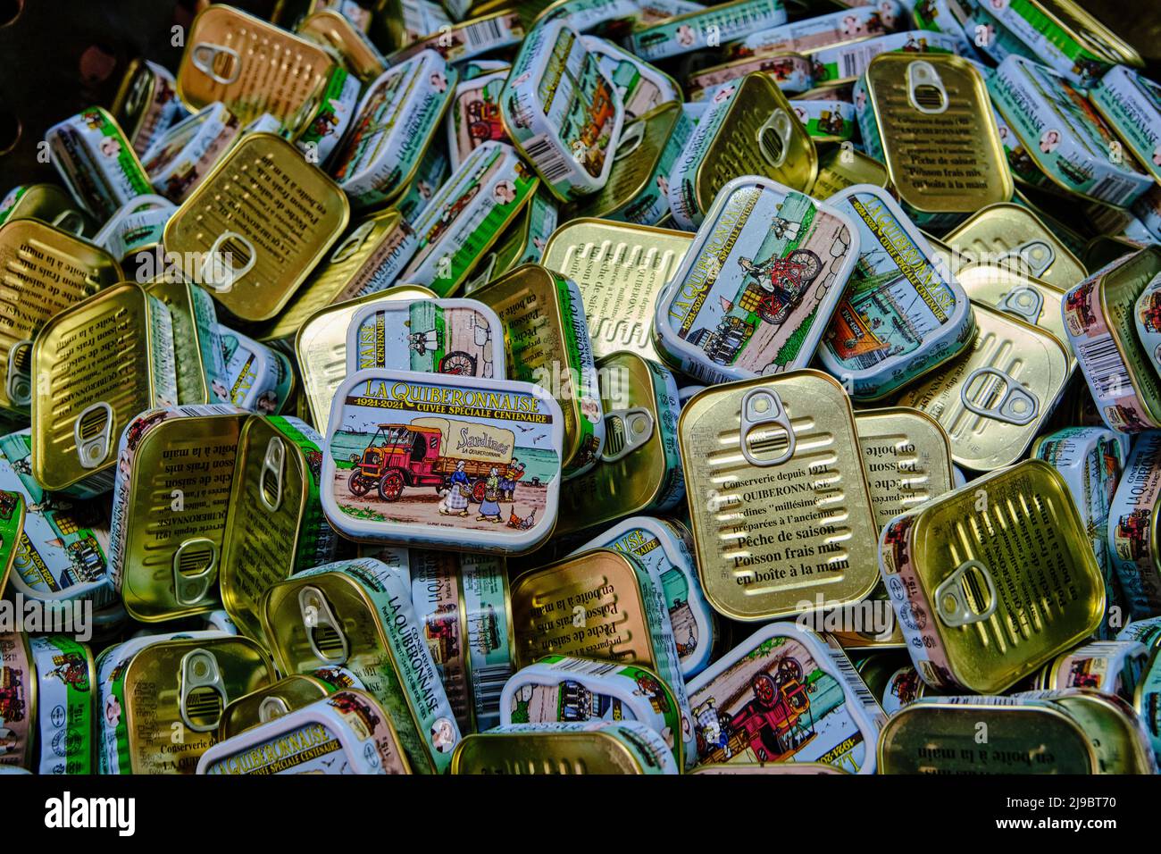 France, Morbihan (56), Quiberon, la canons de sardine de la Quiberonnaise Banque D'Images