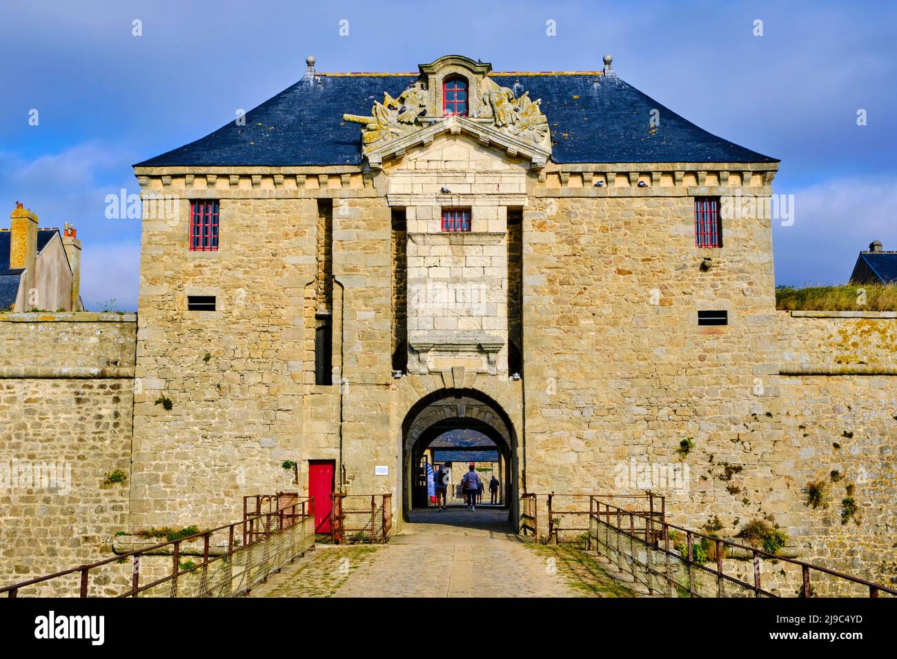 France, Morbihan (56), Port-Louis, la citadelle de Port-Louis réaménagée par Vauban à l'entrée du port de Lorient, musée de la Compagnie des Banque D'Images