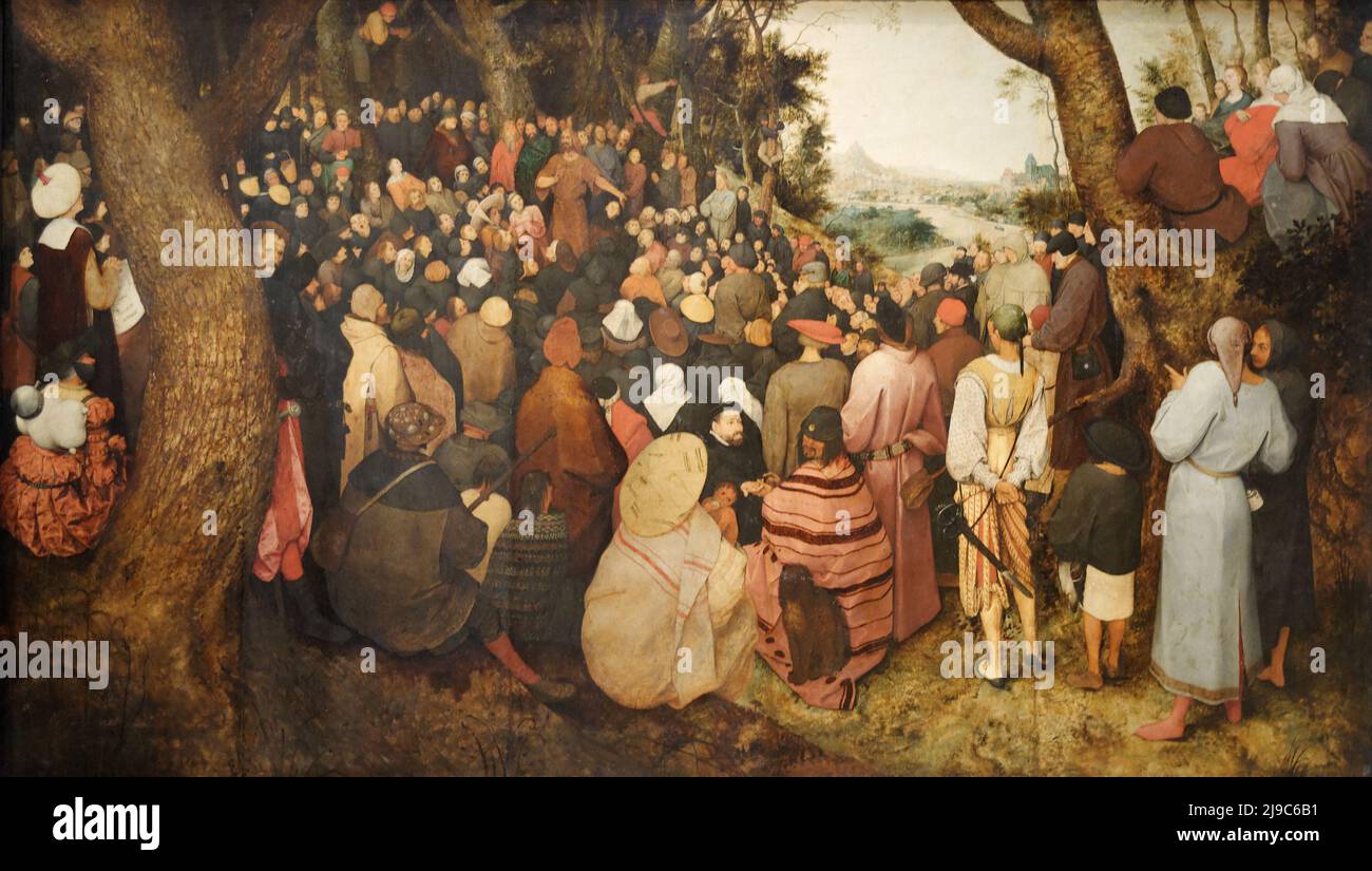 La prédication de Saint-Jean-Baptiste par Pieter Bruegel l'ancien Banque D'Images
