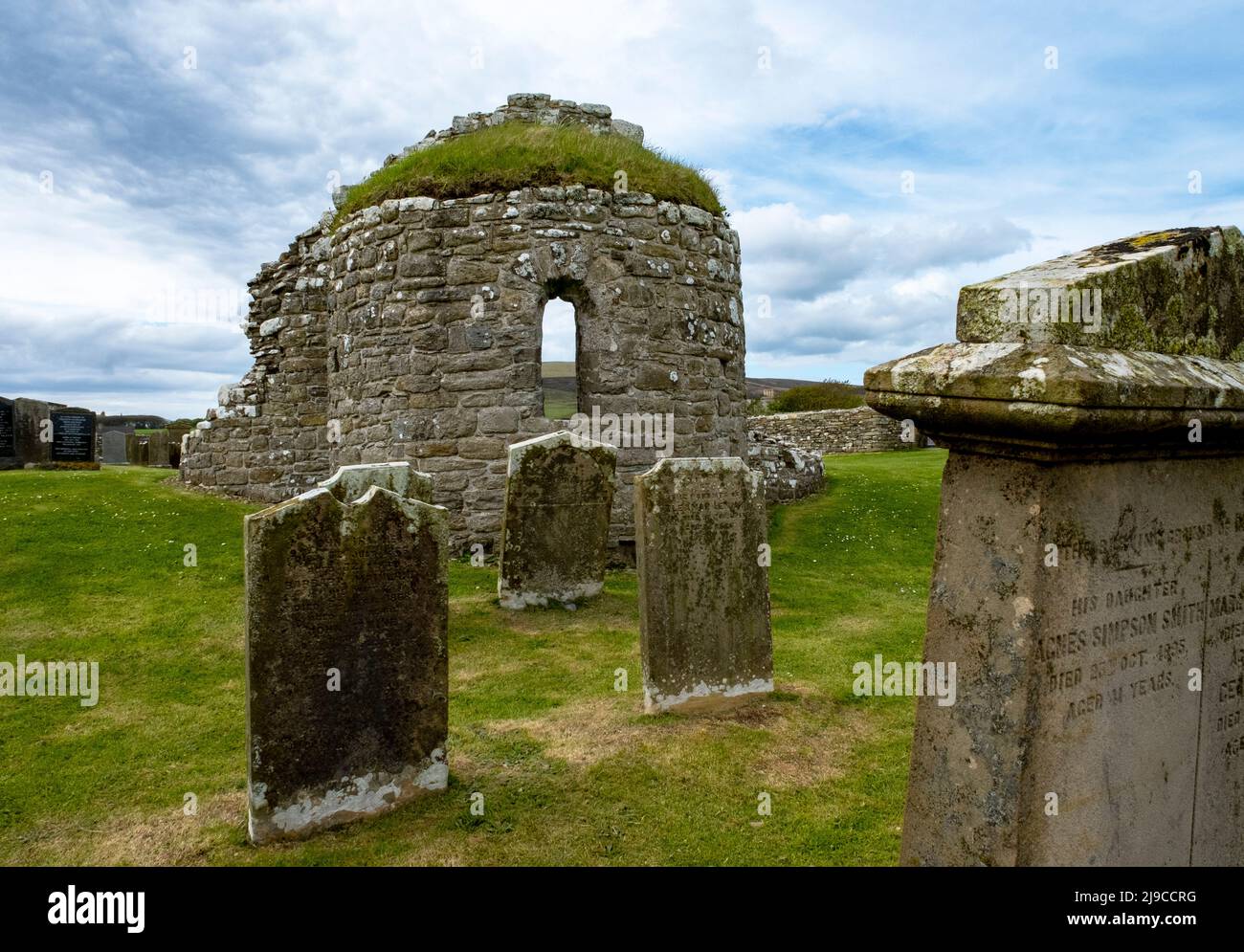 L'église Ronde de St Nicolas à Earl's Bu, près de Orphir. La partie continentale des Orcades, Ecosse, Royaume-Uni Banque D'Images