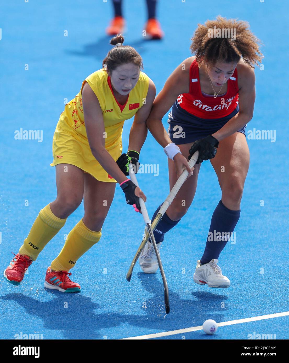 Darcy Bourne, en Angleterre, en action lors du match de la FIH Hockey Pro League à Lee Valley, Londres. Date de la photo: Dimanche 22 mai 2022. Banque D'Images