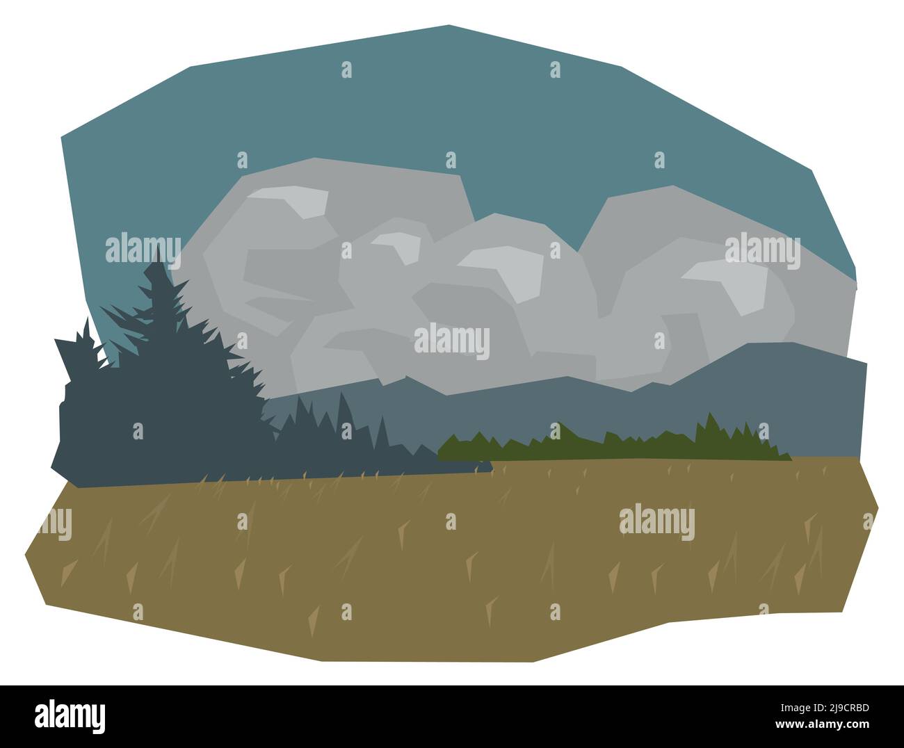 Illustration vectorielle paysage de l'Alaska Illustration de Vecteur