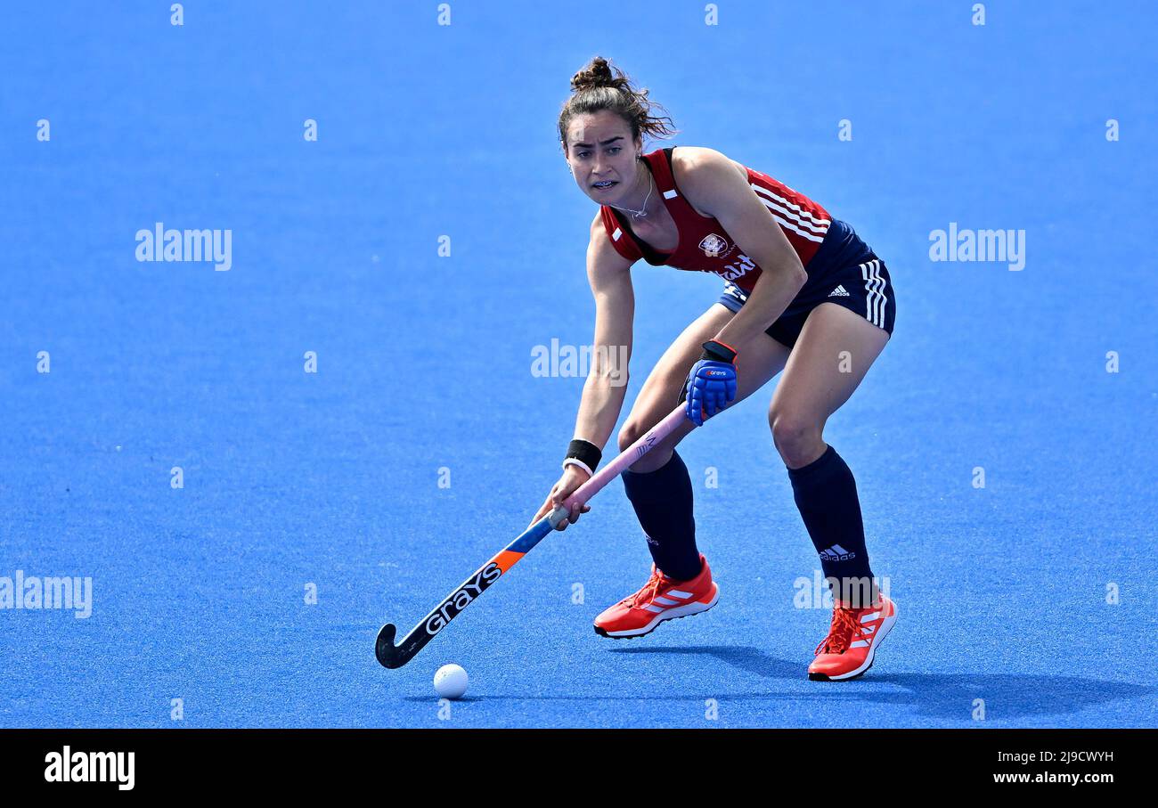 Stratford, Royaume-Uni. 22nd mai 2022. Angleterre V Chine Womens FIH Pro League. Centre de hockey Lee Valley. Stratford. Fiona crépitements (Angleterre) pendant le match de hockey de la Ligue professionnelle de football de l'Angleterre V Chine Womens FIH. Credit: Sport en images/Alamy Live News Banque D'Images