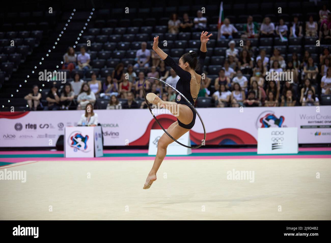 Pampelune, Espagne. 22nd mai 2022. Compétition de gymnastique rythmique lors de la SÉRIE 2022 DE la COUPE du monde DE LA FIG Challenge à la Navarre Arena, à Pampelune, Espagne, le 22 mai 2022. (Photo par Edgar Gutiérrez/Sipa USA) crédit: SIPA USA/Alay Live News Banque D'Images