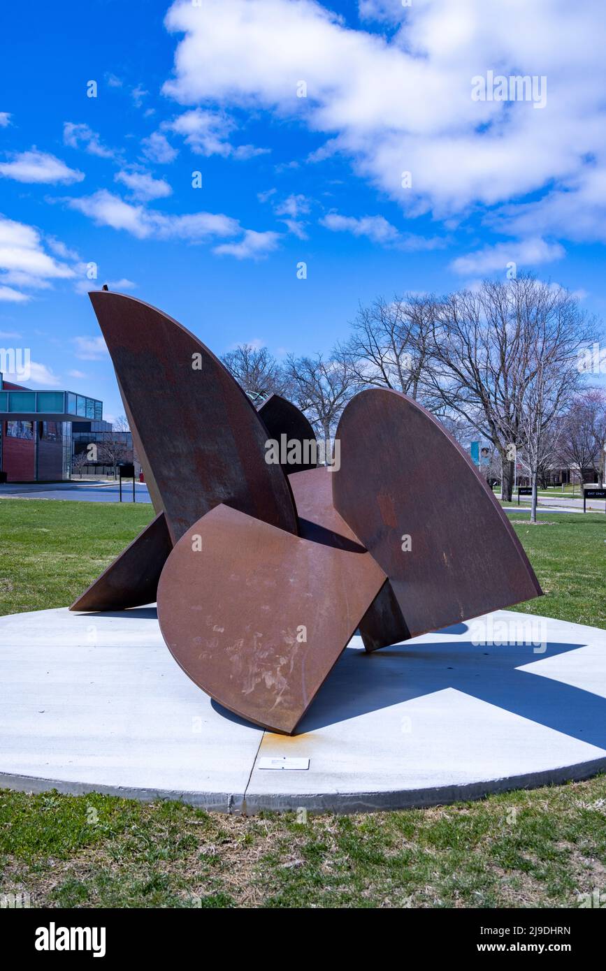 Rolf Nolden, Space in Time I, 2004, sculpture en acier, Flint Institute of Arts, Mighigan, Etats-Unis Banque D'Images