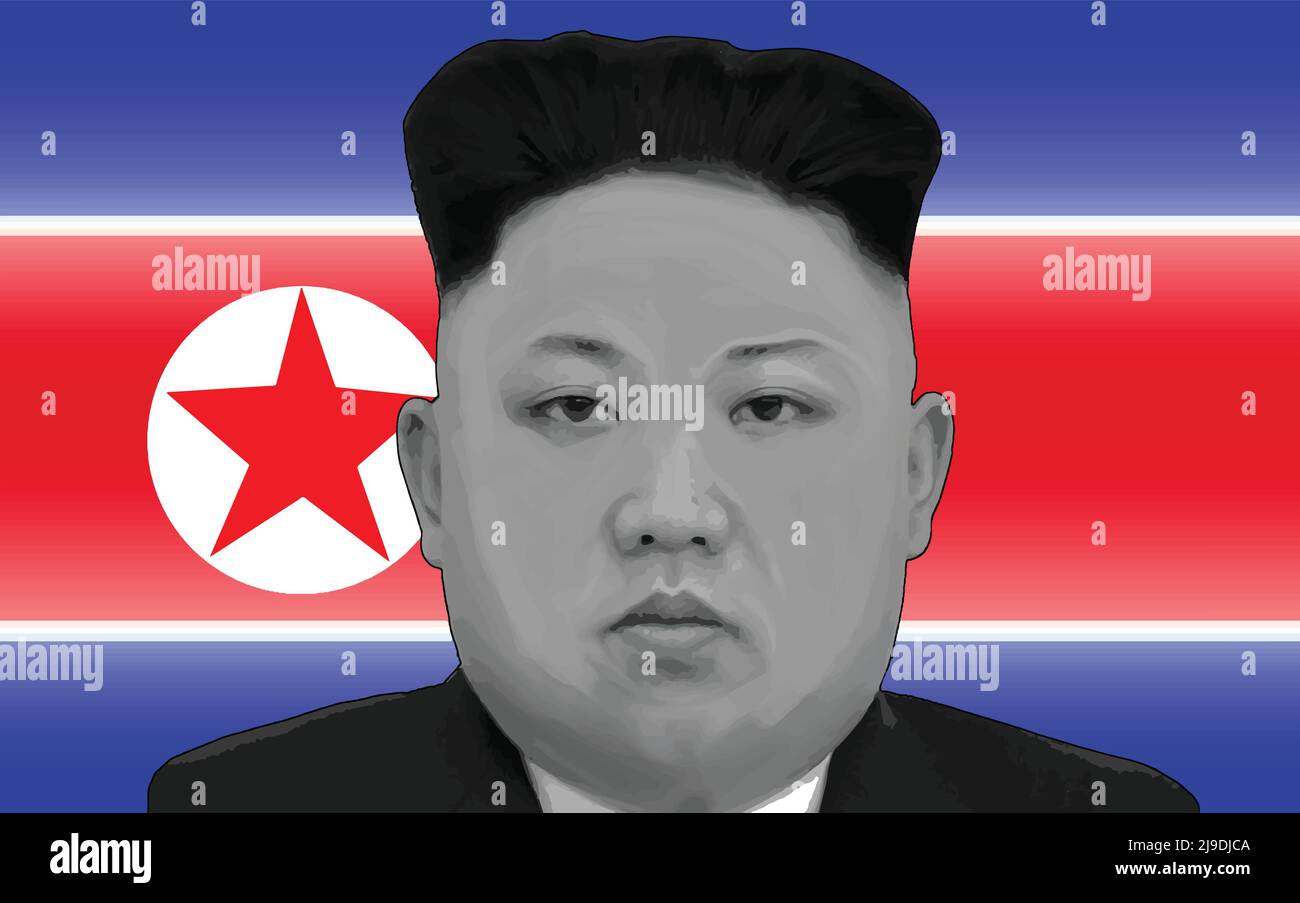 Kim Jong un art nord-coréen Illustration de Vecteur