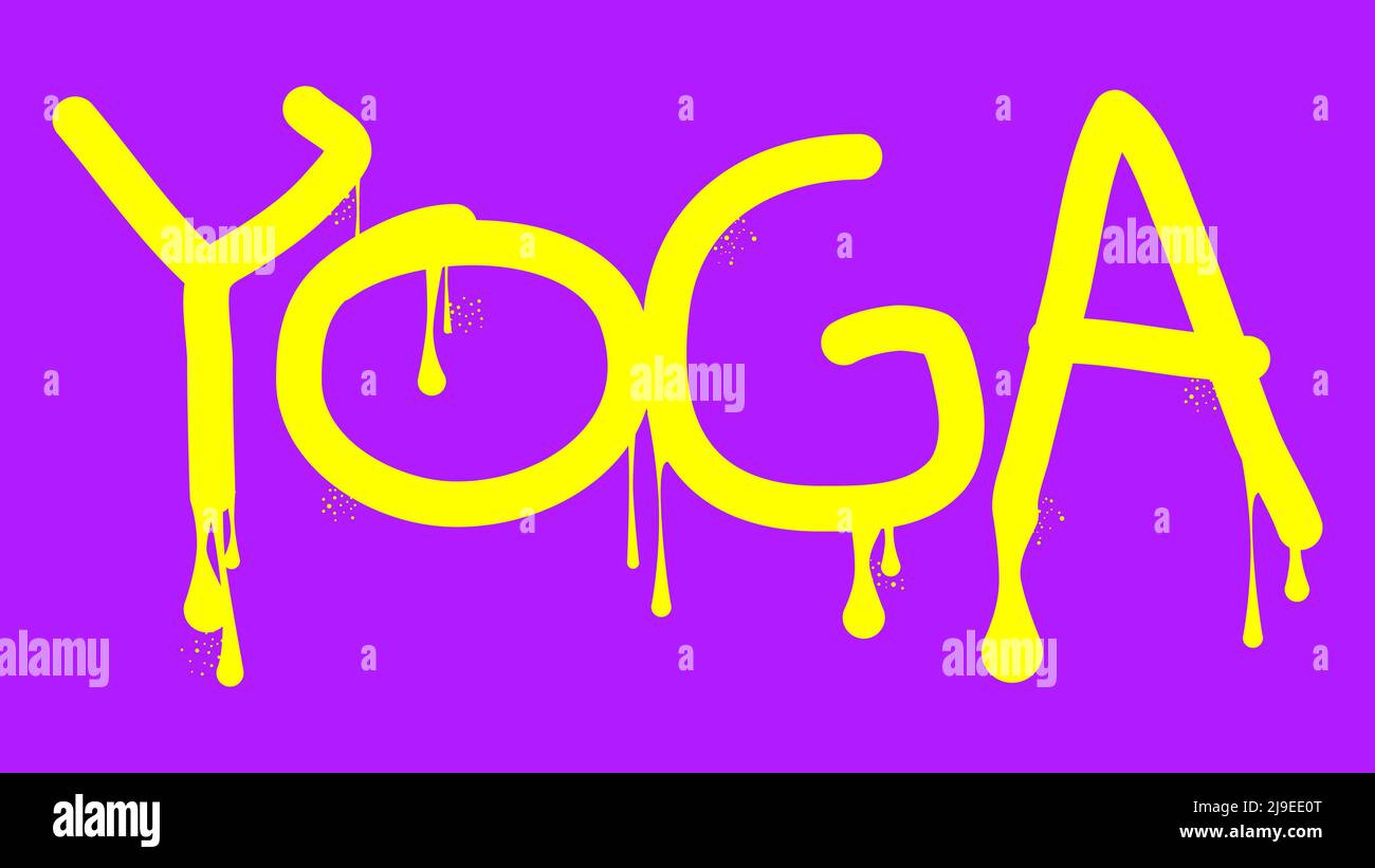 Yoga. Balise Graffiti. Décoration moderne abstraite d'art de rue réalisée dans le style de peinture urbain. Illustration de Vecteur