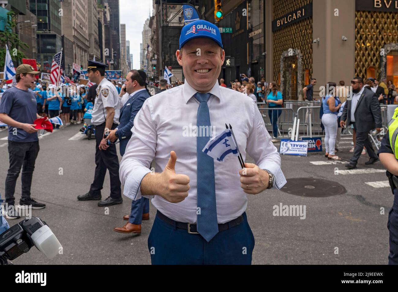 NEW YORK, NEW YORK - 22 MAI : Andrew Giuliani participe au défilé des célébrations d'Israël le 22 mai 2022 à New York. Crédit : Ron Adar/Alay Live News Banque D'Images