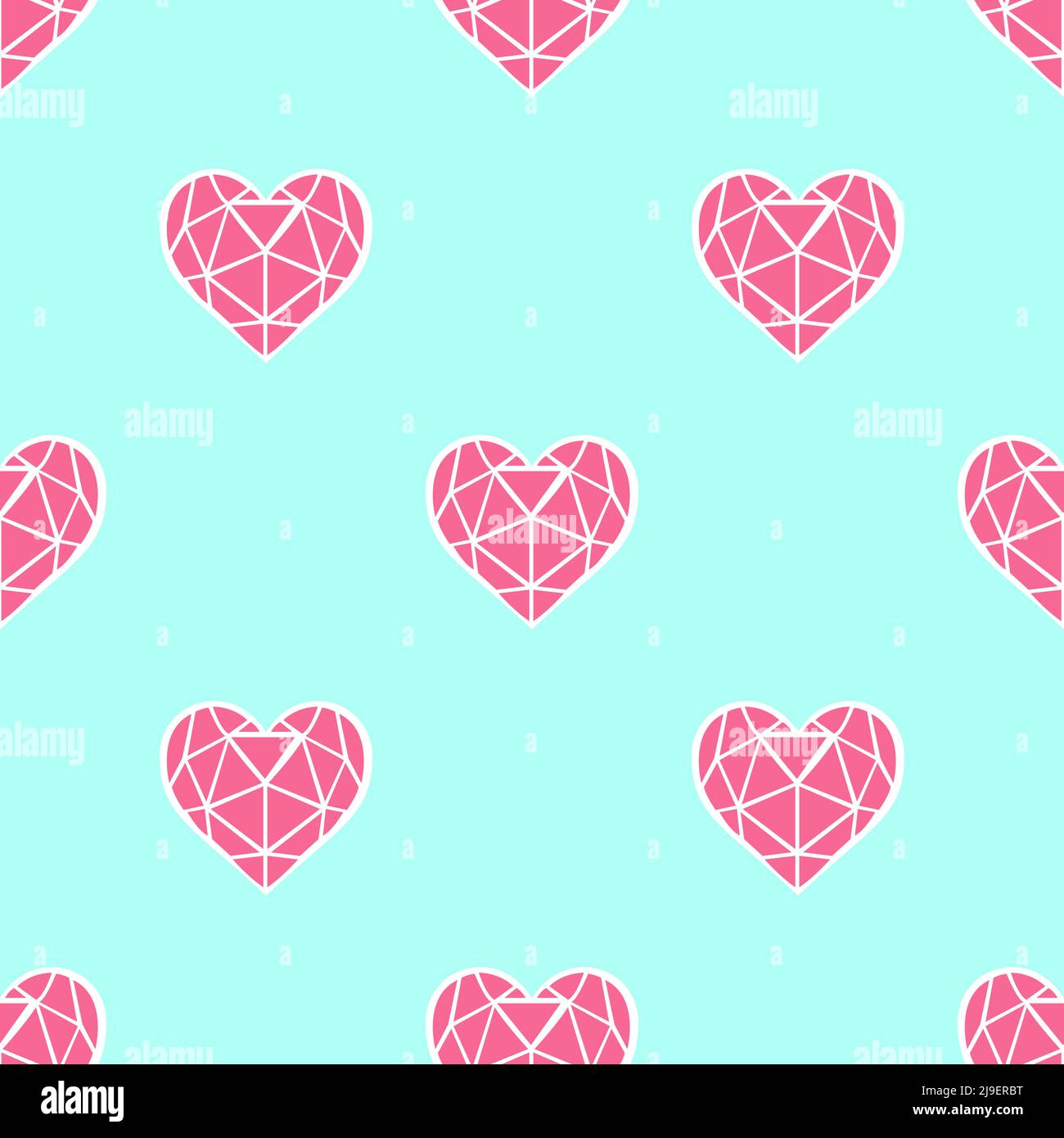 De beaux objets géométriques roses en forme de coeur isolés sur fond clair sont dans un motif sans couture - illustration vectorielle Illustration de Vecteur