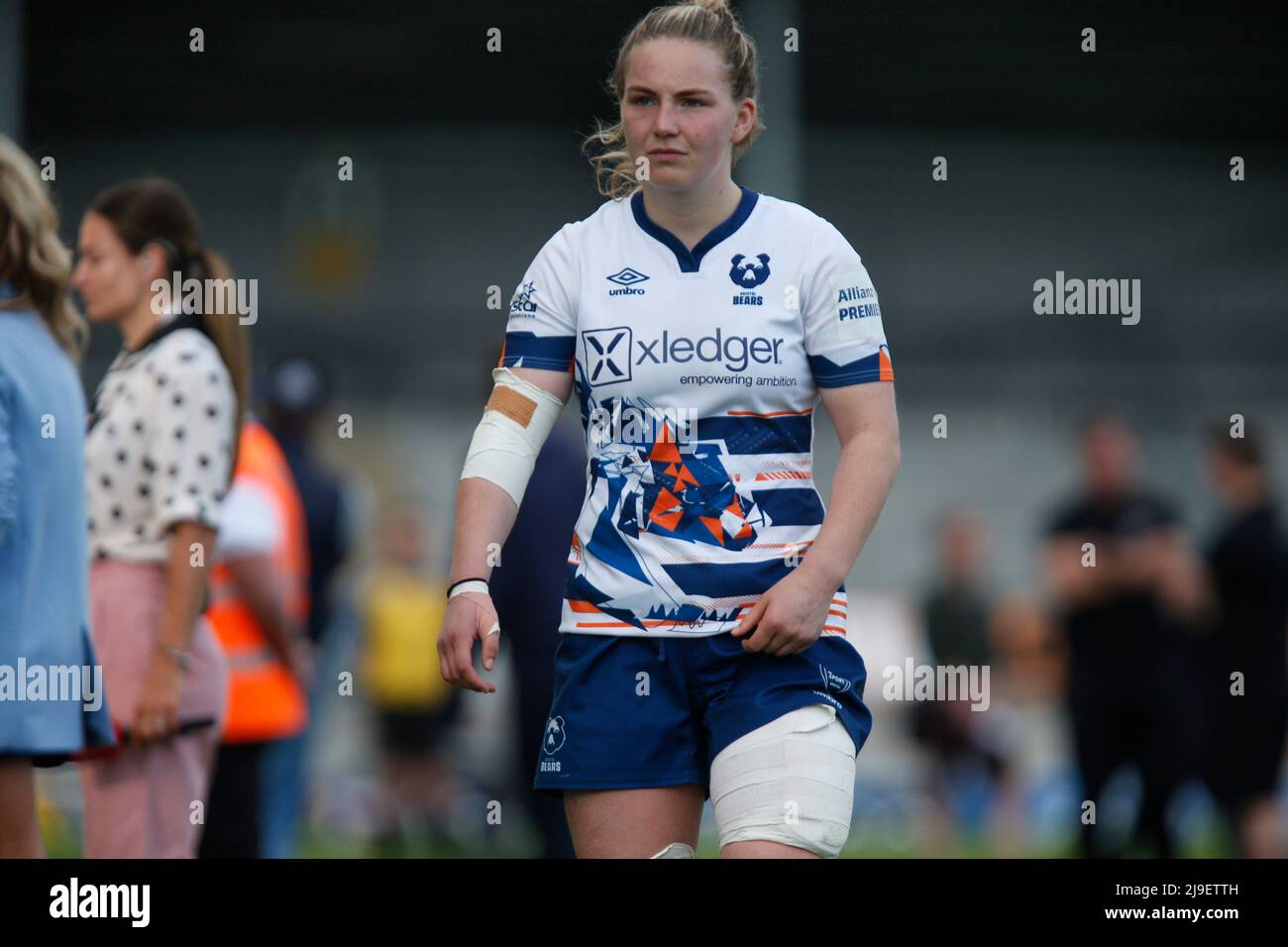 Exeter, Devon, Royaume-Uni. 22nd mai 2022. Bristol Bear's Manon Johnes se dirigeant vers les fans après match femmes Allianz Premier 15s semi final- Exeter Chiefs Women contre Bristol Bears Women - Dimanche 22nd Mai 2022 - Sandy Park - Exeter, Dimanche 22, Mai 2022 - Sandy Park - Exeter - Royaume-Uni crédit photo obligatoire : Martin Edwards crédit : Martin Edwards/Alay Live News Banque D'Images