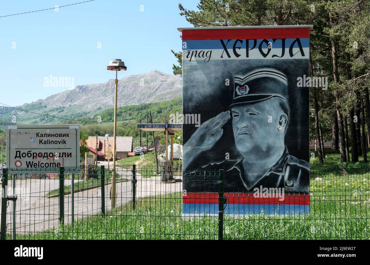 Mémorial de Ratko Mladić à Kalinovik (Republika Srpska, Bosnie-Herzégovine) Banque D'Images