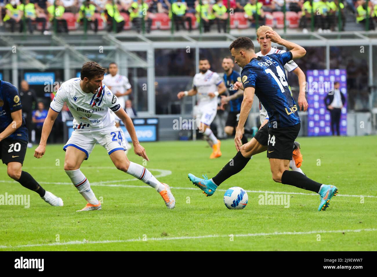 football italien série Un match entre FC Internazionale et UC Sampdoria le 22 mai 2022 au stade Giuseppe Meazza à San Siro à Milan, en Italie Banque D'Images