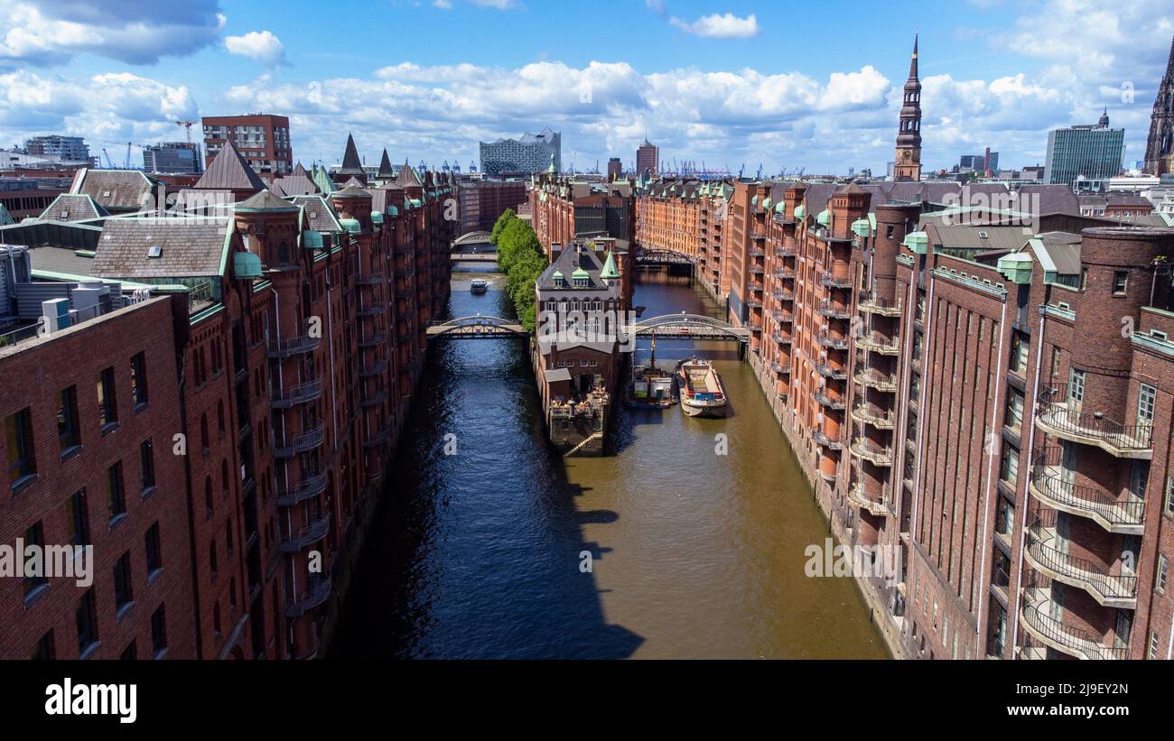 Speicherstadt, quartier historique des quais, Hambourg, Allemagne Banque D'Images