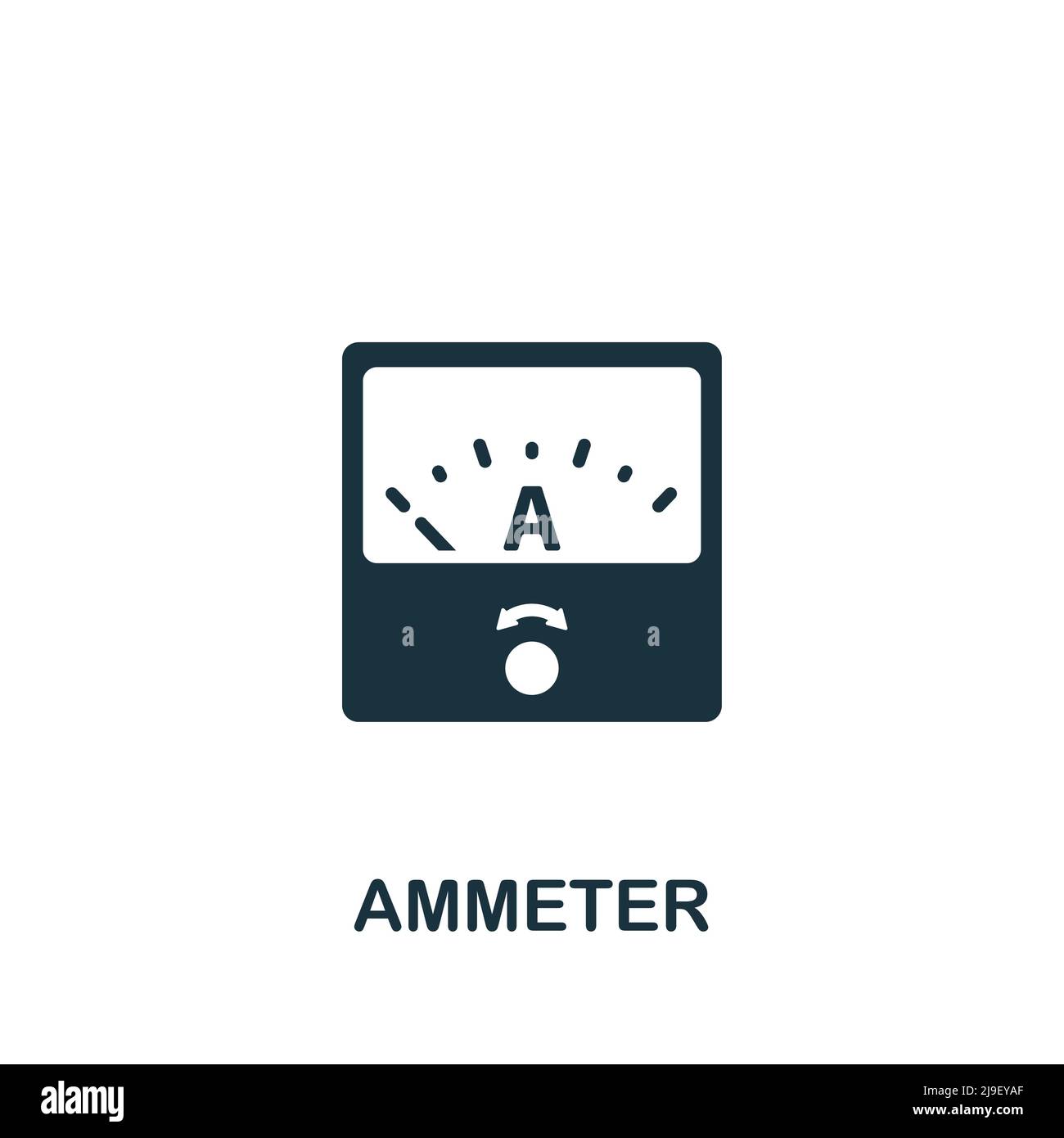 Icône de l'ampèremètre. Icône de mesure simple monochrome pour les modèles, la conception Web et les infographies Illustration de Vecteur