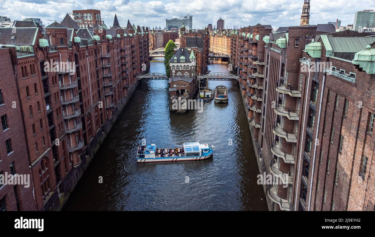 Speicherstadt, quartier historique des quais, Hambourg, Allemagne Banque D'Images