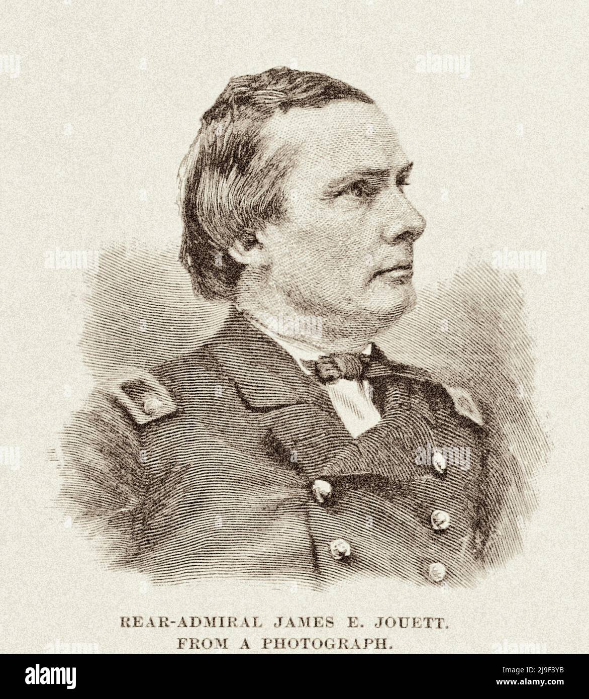 Guerre Mexico-américaine. Portrait de James Edward Jouett. Guerre de Sécession : l'amiral arrière de la marine des États-Unis. Banque D'Images