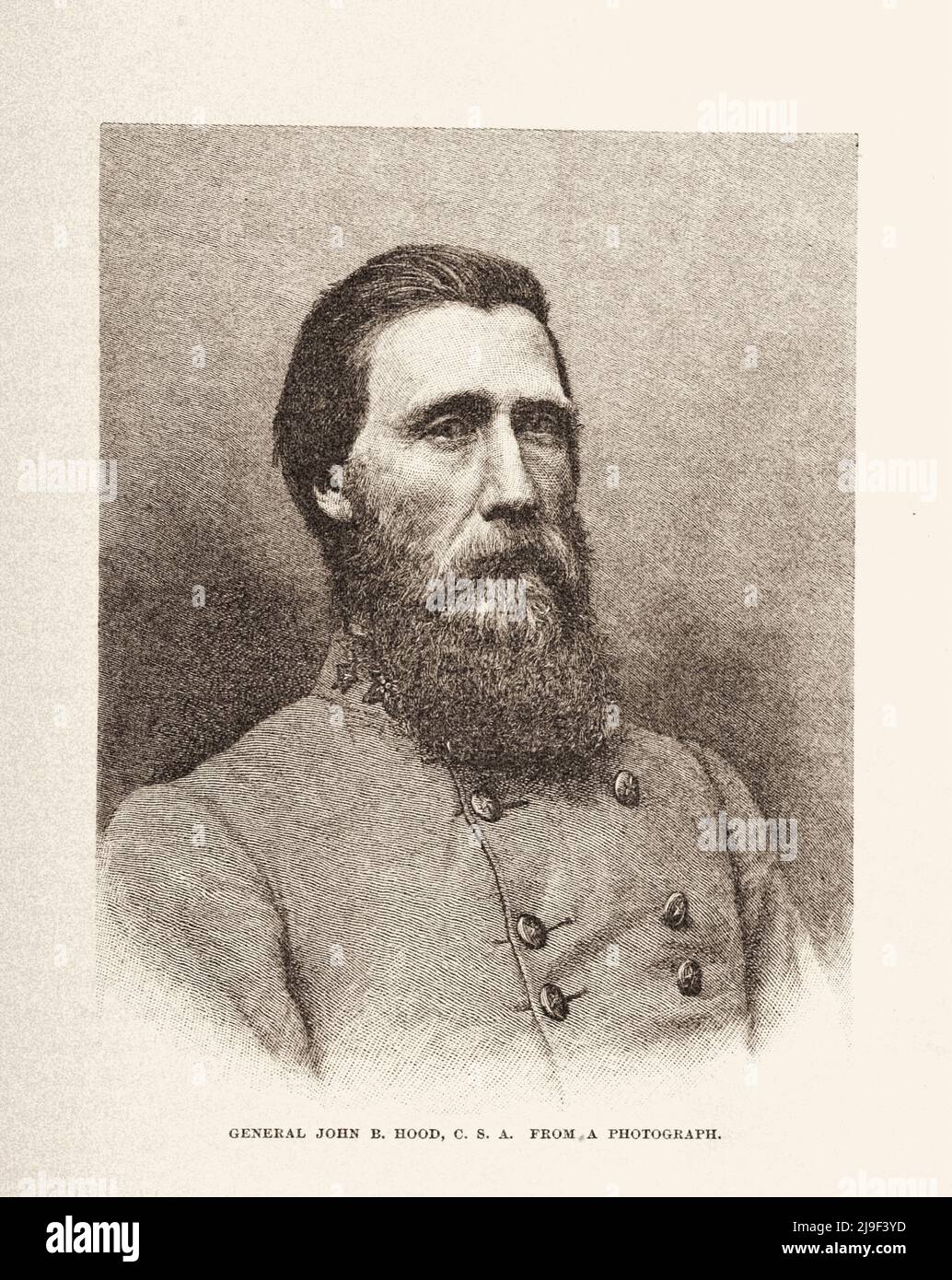 Les dirigeants de la guerre de Sécession. Lieutenant-général de la Confédération John Bell Hood Banque D'Images