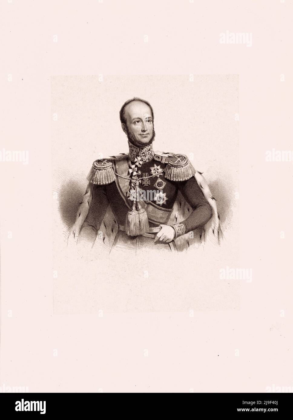 Portrait de William II des pays-Bas. William II (néerlandais : Willem Frederik George Lodewijk, anglicisé comme William Frederick George Louis; 1792–184 Banque D'Images