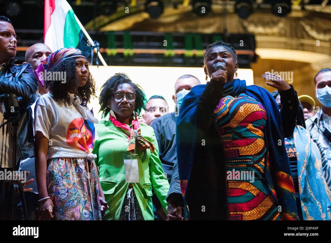 La candidate vice-présidentielle de gauche pour l'alliance politique 'Pacto Historico' Francia Marquez lors de son rallye de campagne de clôture à Bogota, Colomb Banque D'Images