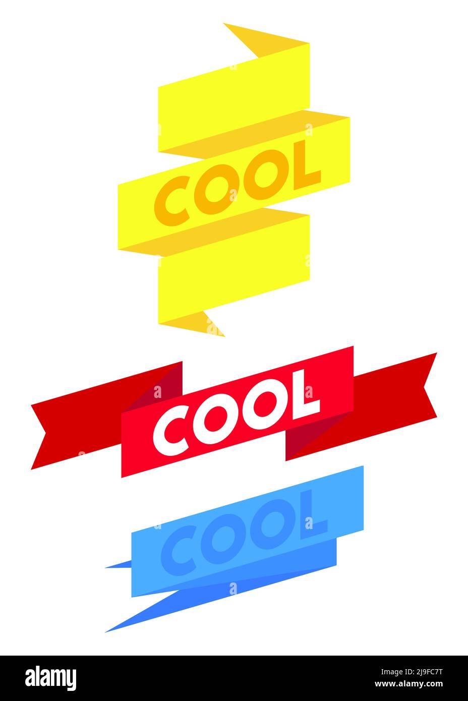 Jeu de ruban avec texte froid. Modèle de bannière. Autocollant d'étiquette. Signe. Illustration de Vecteur