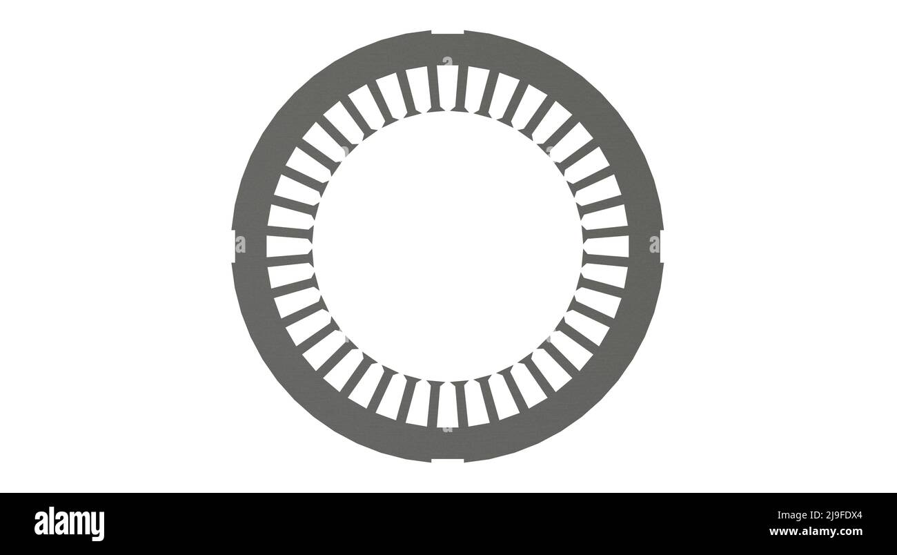 Feuilles de stator électromagnétique pour le rendu du moteur électrique 3D Banque D'Images