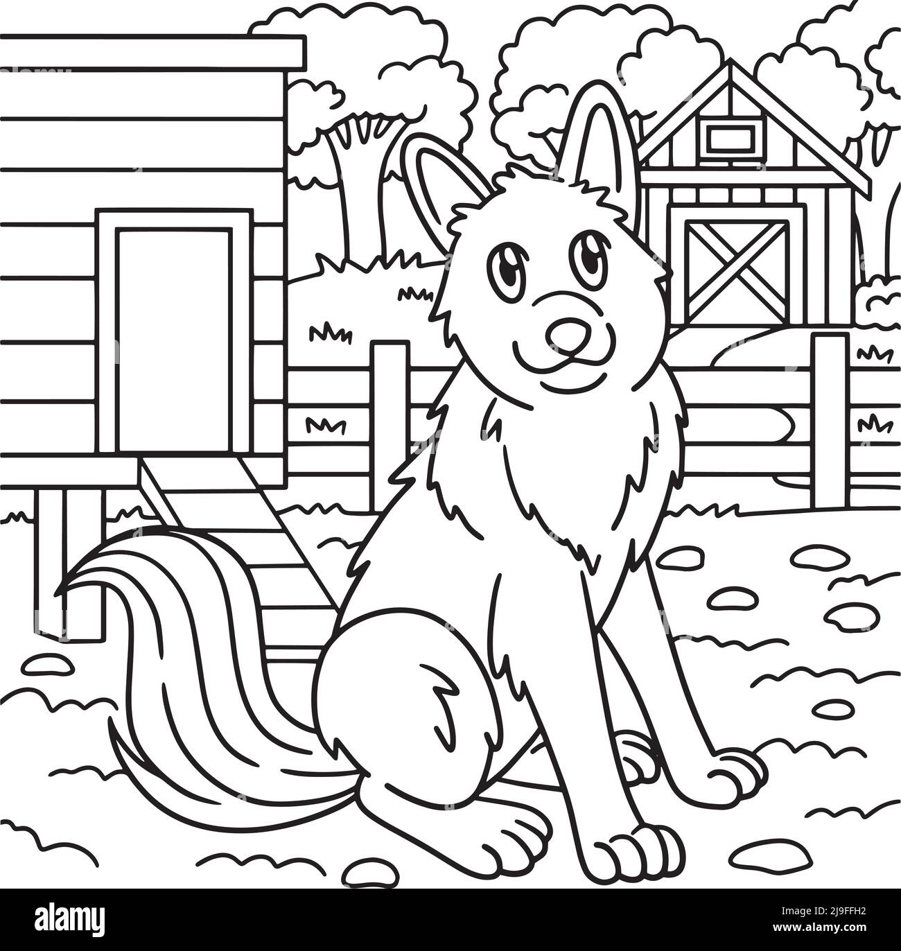 Page de coloriage pour chiens pour enfants Illustration de Vecteur