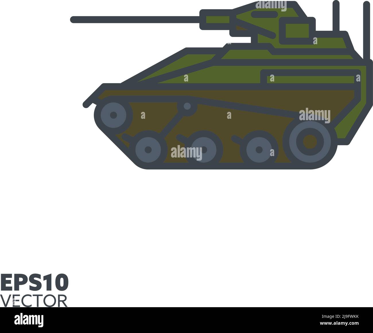 Icône de ligne pleine de vecteur de porte-armes blindées. Symbole de couleur du petit réservoir. Illustration de Vecteur Icône de ligne pleine de vecteur de porte-armes blindées. Symbole de couleur du petit réservoir. Illustration de Vecteur
