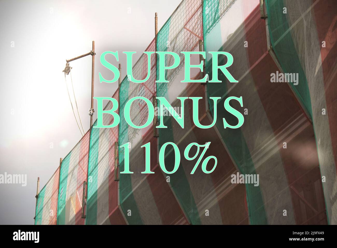 Prime Super Bonus italienne de 110% du gouvernement. Banque D'Images