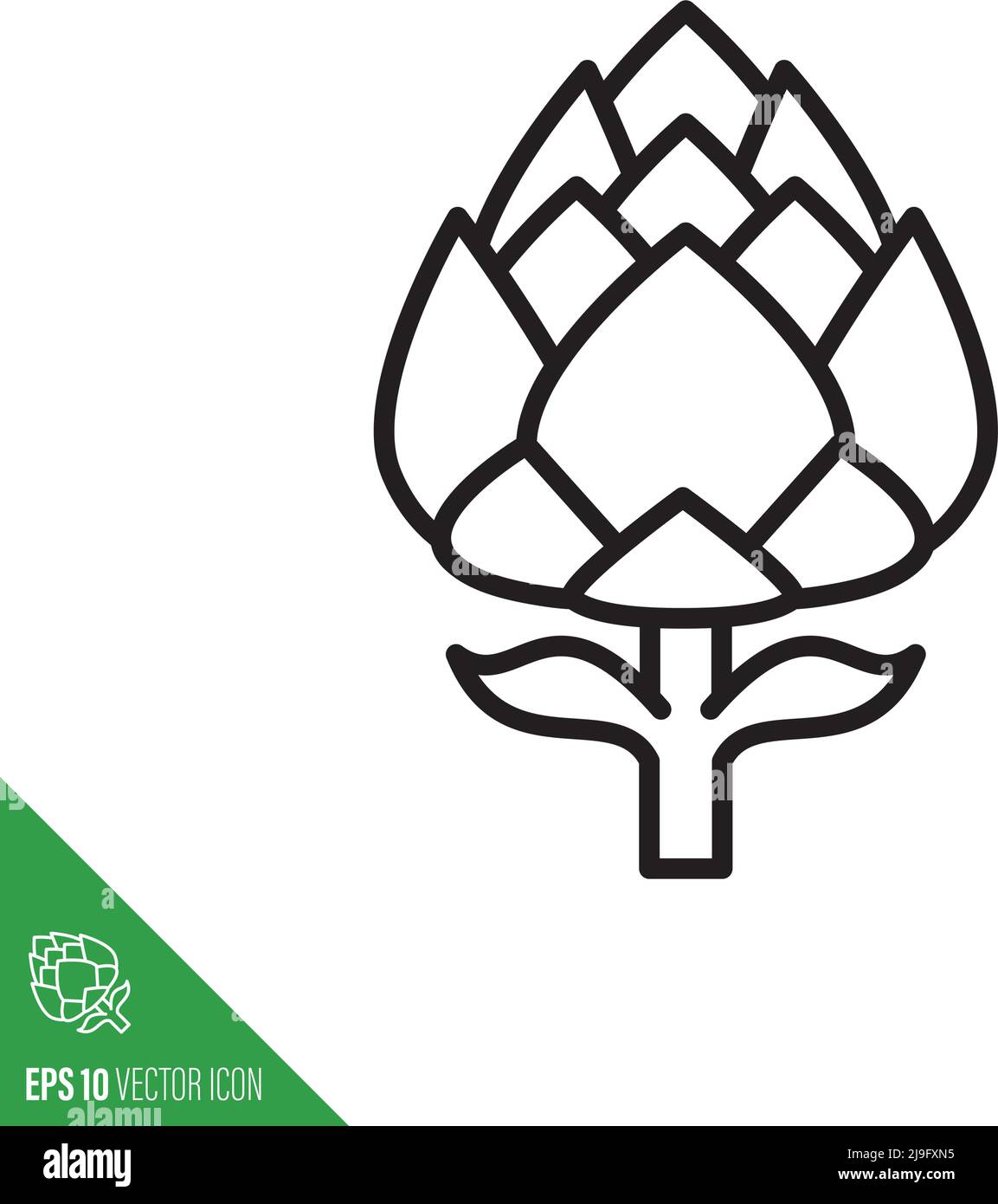 Icône de légume de bourgeons d'artichaut, illustration vectorielle Illustration de Vecteur