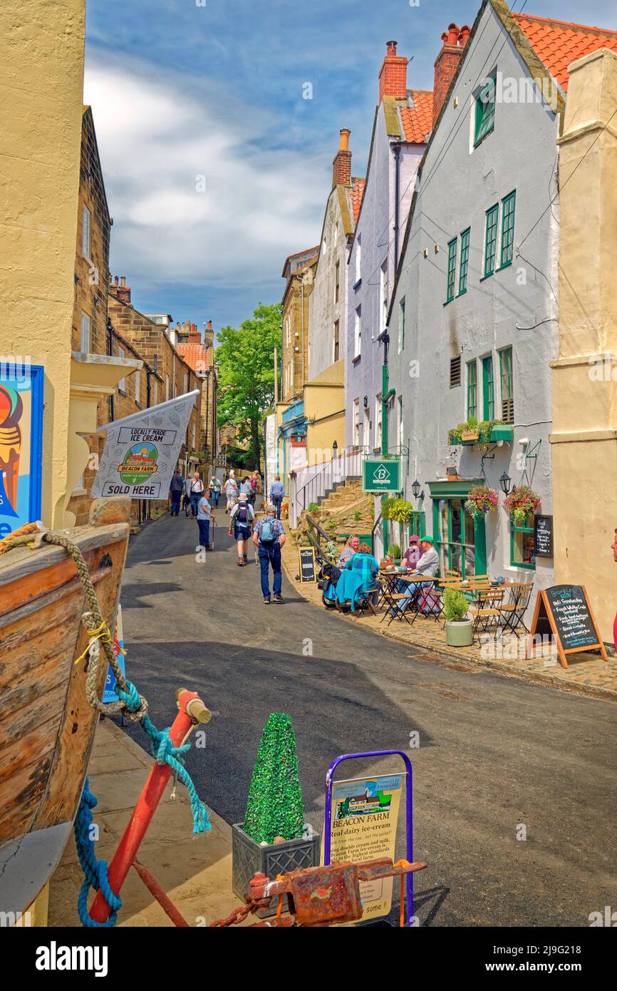 New Road, Robin Hood Bay près de Whitby, North Yorkshire, Angleterre. Banque D'Images