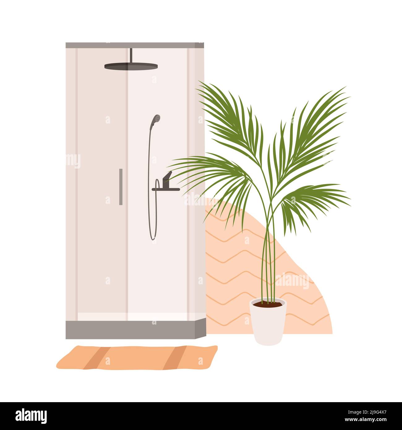 Cabine de douche moderne en verre Illustration de Vecteur