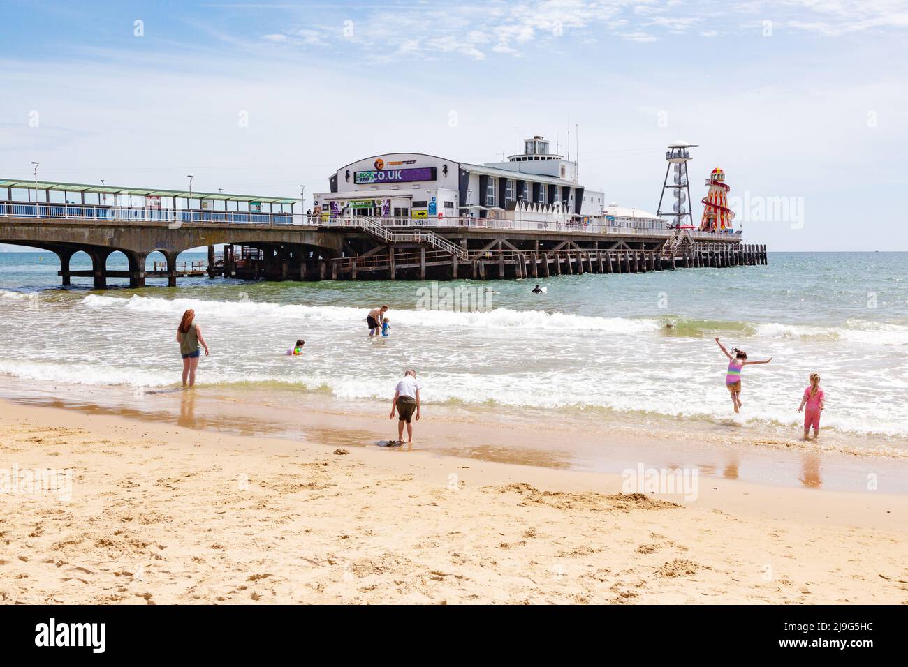 Bournemouth Beach and Pier, Dorset, Angleterre, Royaume-Uni. Banque D'Images