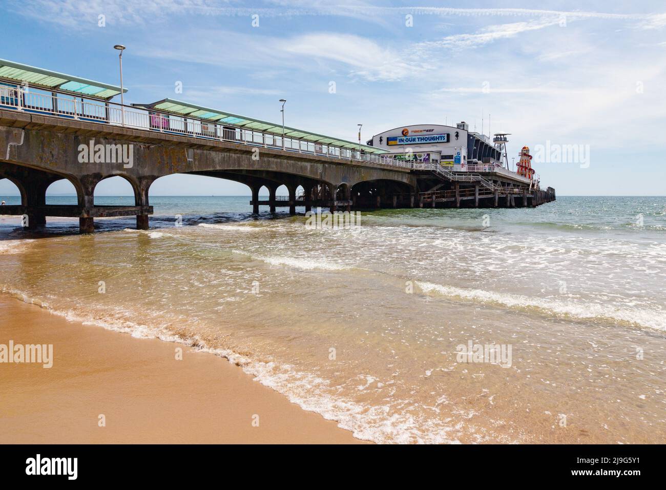 Bournemouth Beach and Pier, Dorset, Angleterre, Royaume-Uni. Banque D'Images