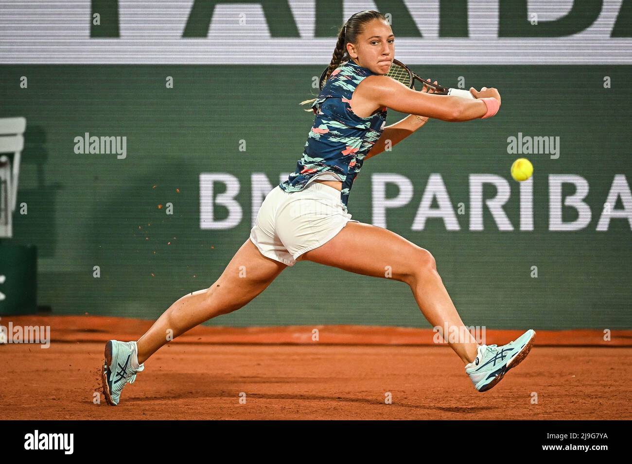 Diane PARRY de France pendant le deuxième jour de Roland-Garros 2022, French Open 2022, Grand Chelem Tournoi de tennis le 23 mai 2022 au stade Roland-Garros à Paris, France - photo: Matthieu Mirville/DPPI/LiveMedia Banque D'Images
