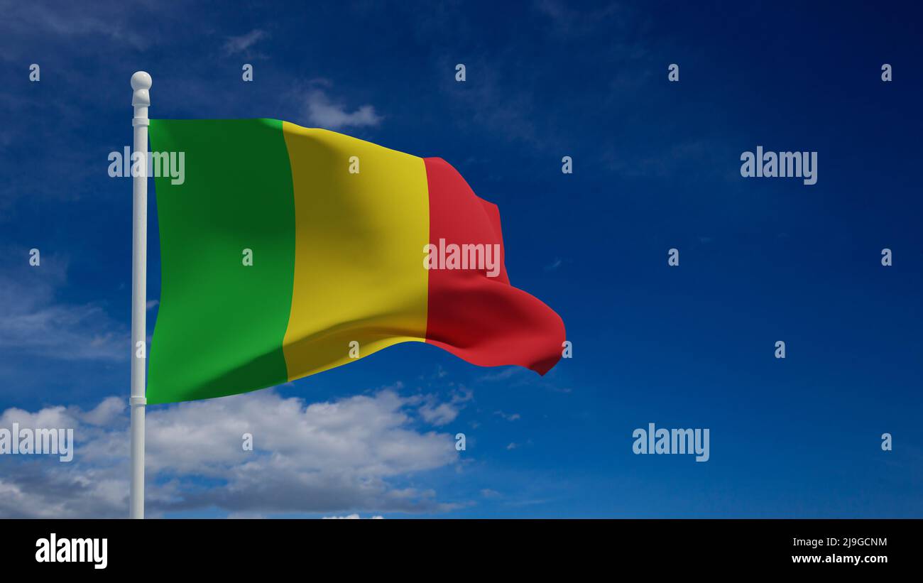 Drapeau Du Mali: Drapeau Sur Surface De Tissu, Drapeau Malien, Illustration Du Drapeau. | Photo Premium