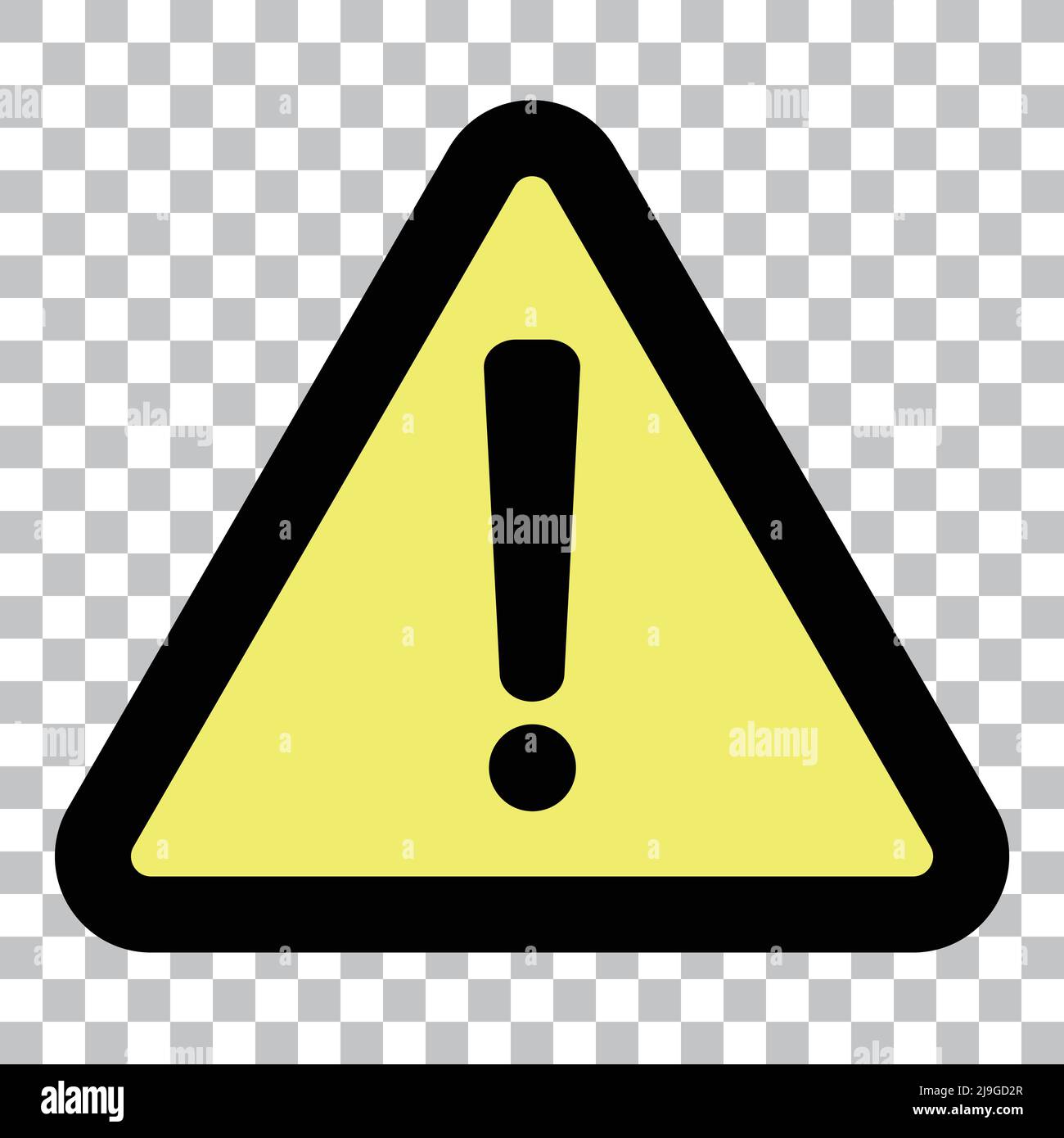 Icône en forme de point d'exclamation sur avertissement, danger et attention avec fond transparent. Vecteur modifiable. Illustration de Vecteur