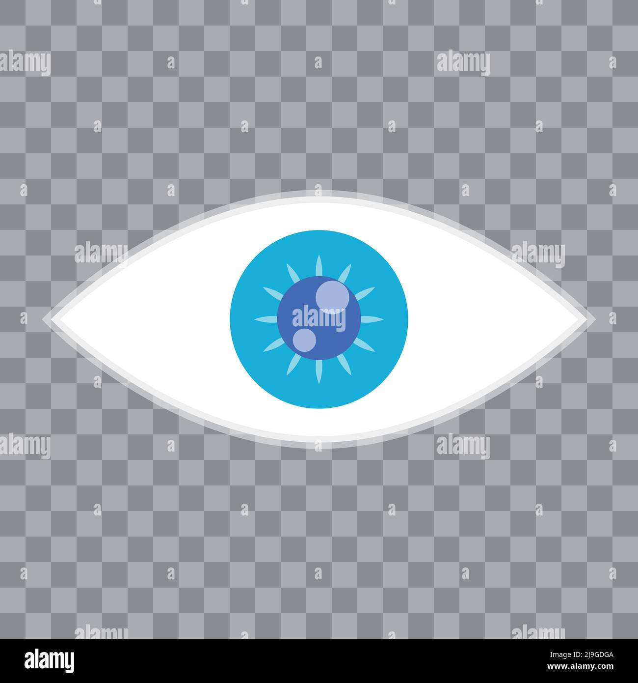 Icône réaliste avec yeux bleus. Arrière-plan transparent. Vecteur modifiable. Illustration de Vecteur