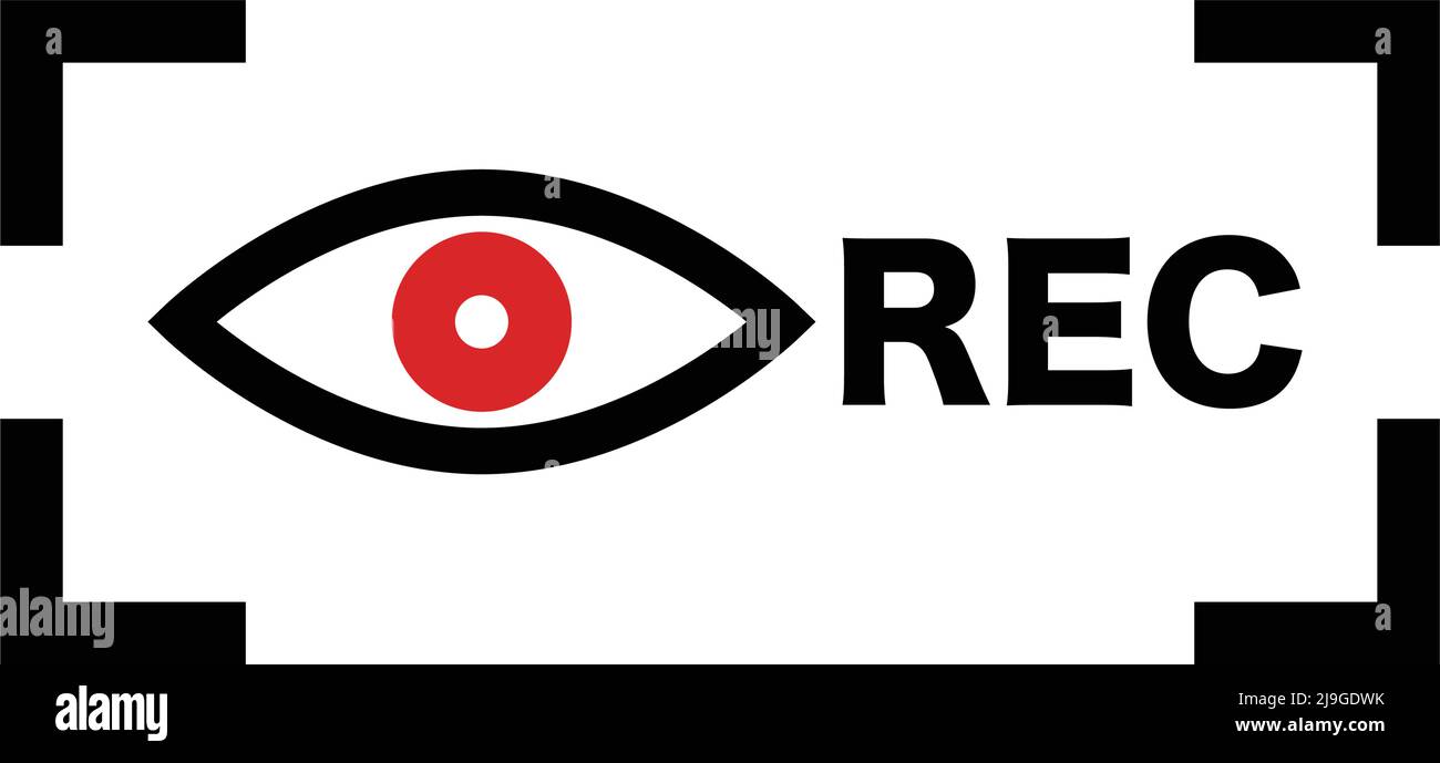 Icône œil et logo REC. Vecteurs relatifs à l'enregistrement. Vecteur modifiable. Illustration de Vecteur