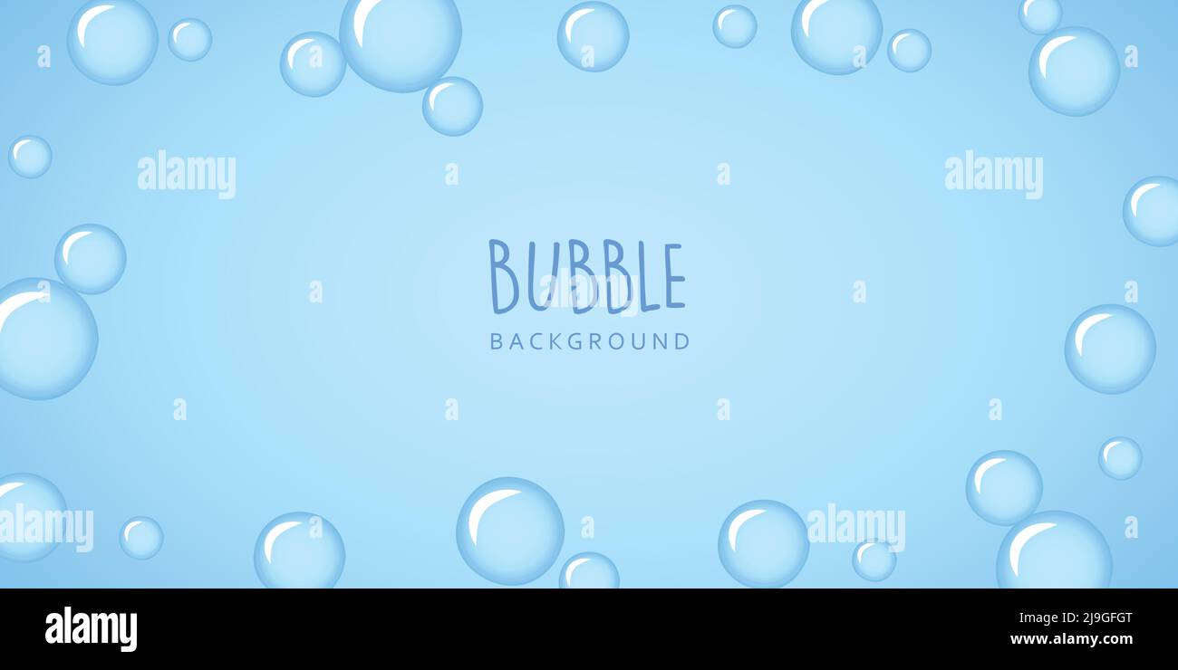 bordure bleue de la bulle de savon isolée sur fond blanc Illustration de Vecteur