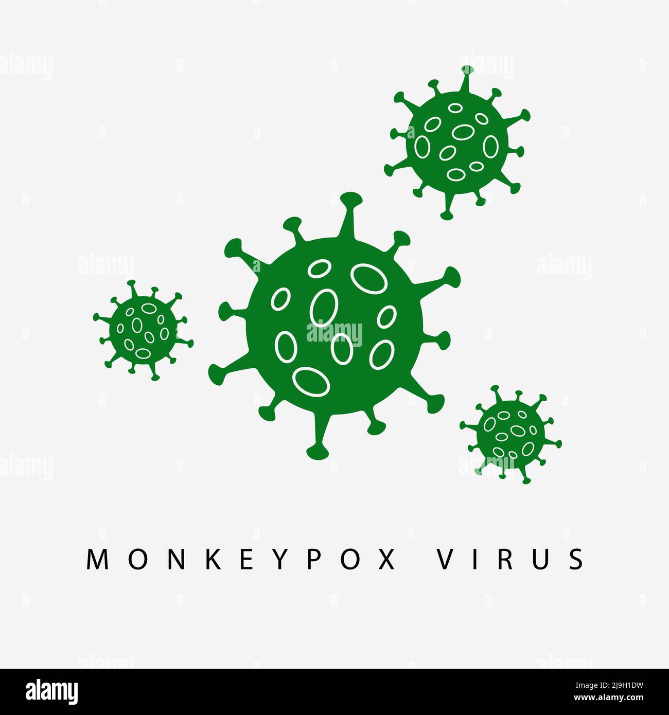 Icône de virus signe de la variole du clavier en vert. POX virus concept. Illustration clipart Banque D'Images